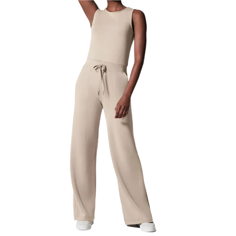 Dam Jumpsuit Bekväm Polyester Lös Silhuett med Justerbart Bälte-1