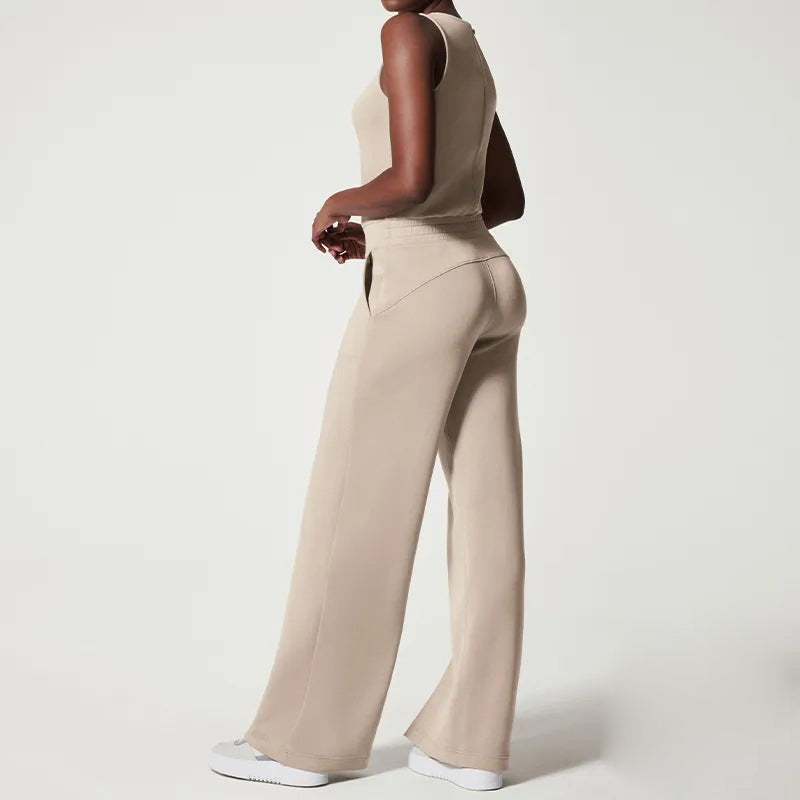 Dam Jumpsuit Bekväm Polyester Lös Silhuett med Justerbart Bälte-3