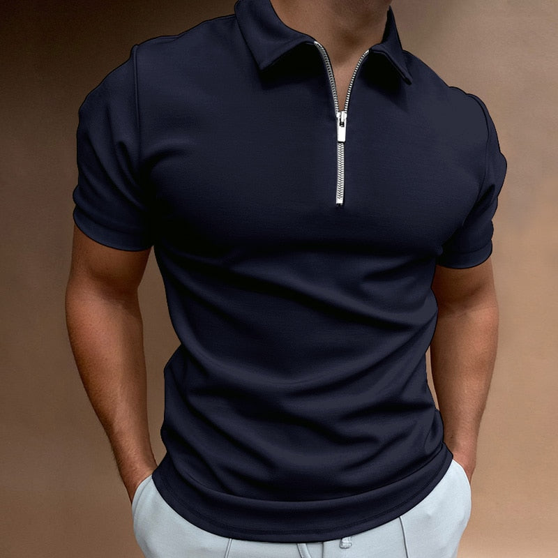 Variant image for Heren Poloshirt Korte Mouwen Met Rits 100% Katoen-19