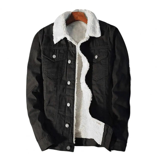 Heren Jas Winter Denim Fleece Stijlvol en Comfortabel 1