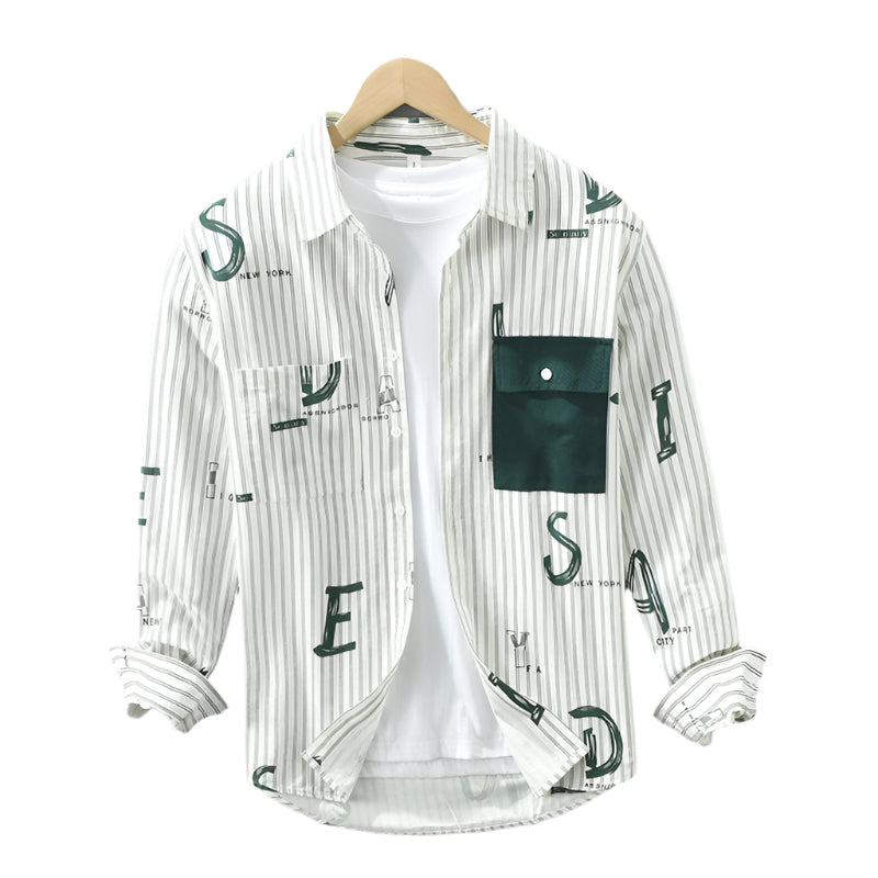 Heren Overhemd Gestreept Casual 100% Katoen 1