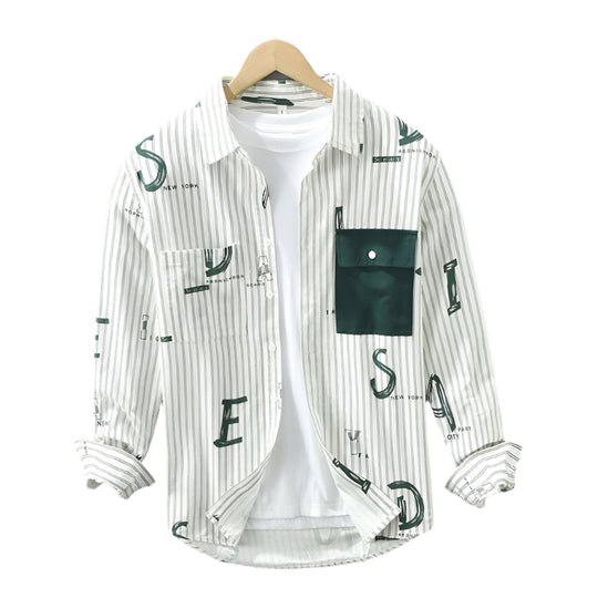 Heren Overhemd Gestreept Casual 100% Katoen 1