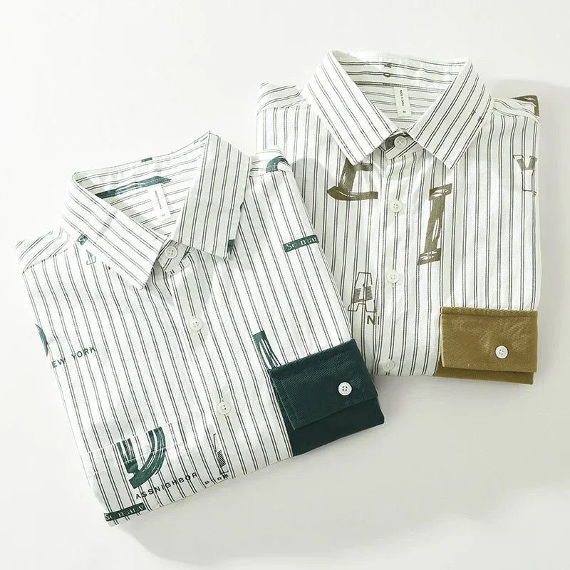 Heren Overhemd Gestreept Casual 100% Katoen 6