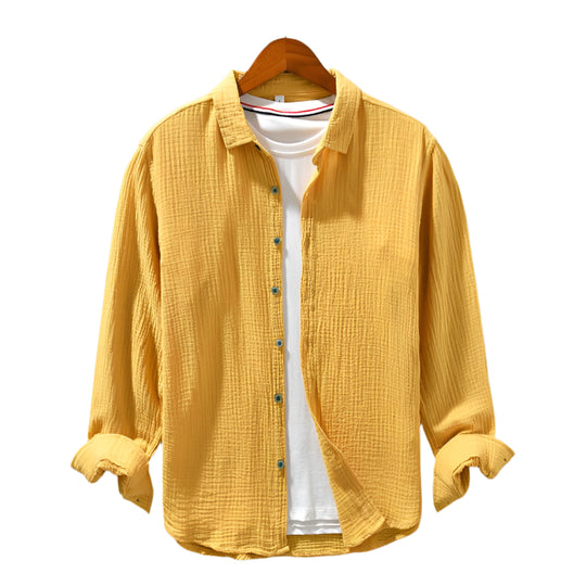 Heren Overhemd Casual Katoen Relaxed Fit Ademend Stof 1