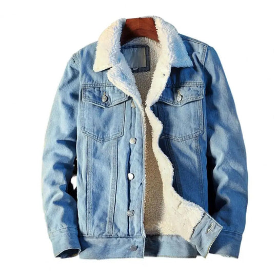 Heren Jas Winter Denim Fleece Stijlvol en Comfortabel 3