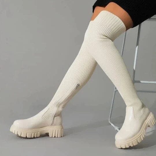女性用伸縮性ブーツ 快適でエレガント