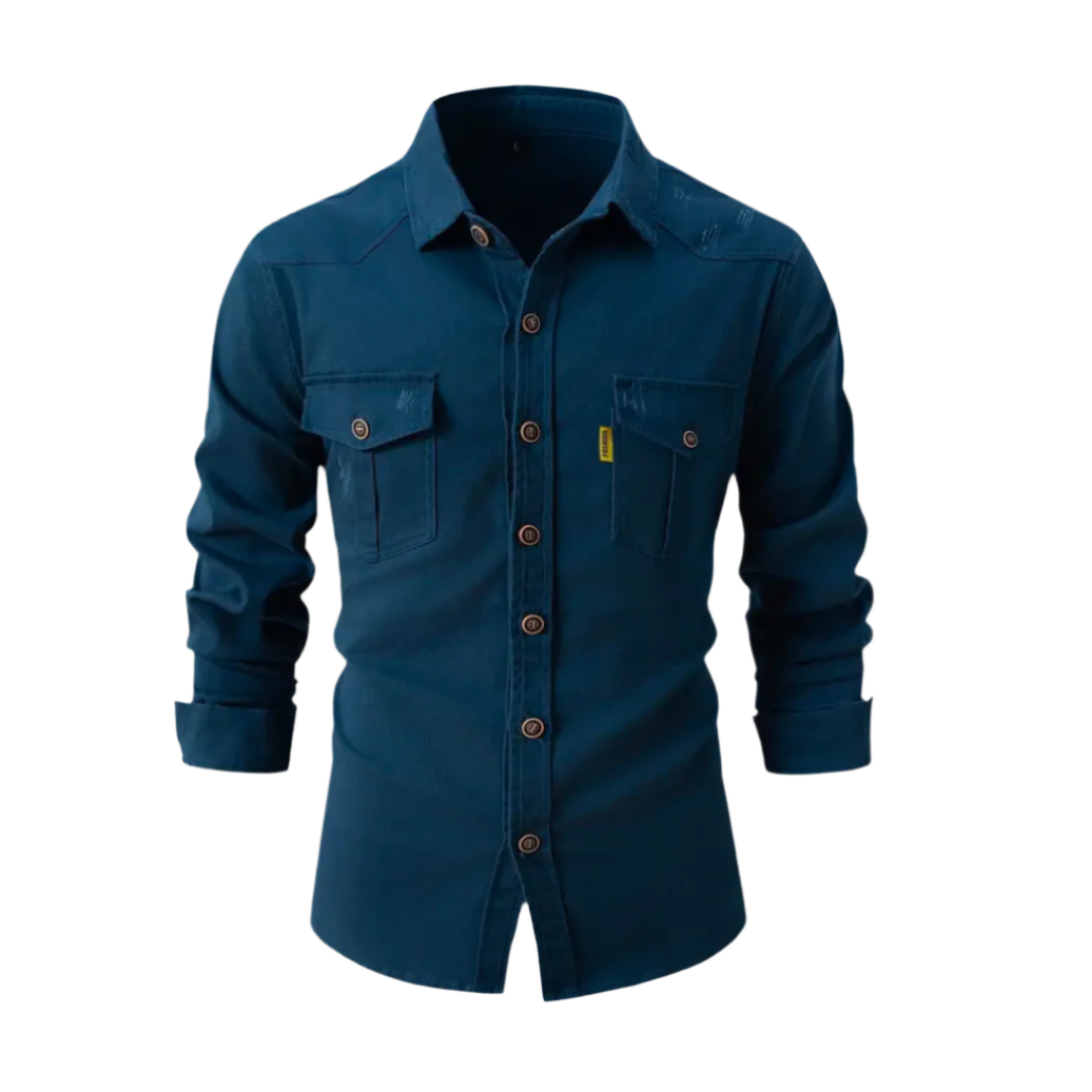 Chemise Homme Décontractée Tissu Résistant À Manches Longues 0