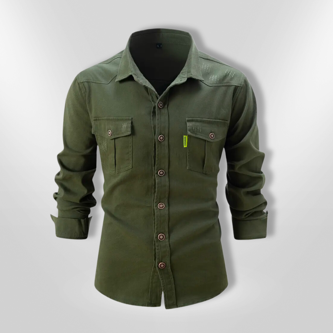 Chemise Homme Décontractée Tissu Résistant À Manches Longues 3