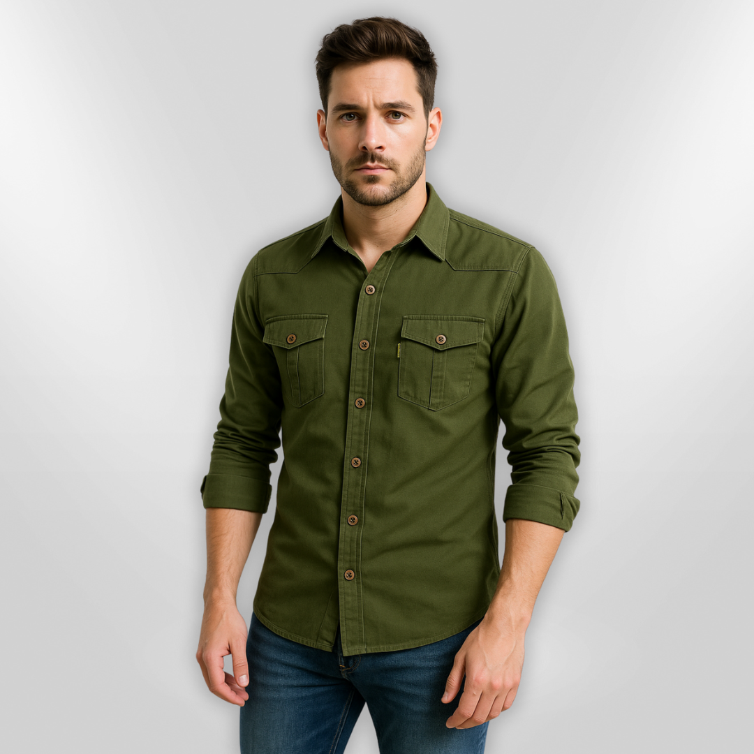 Chemise Homme Décontractée Tissu Résistant À Manches Longues 5
