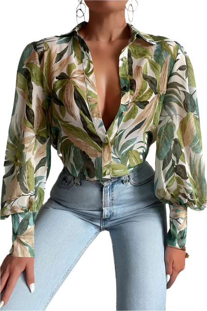 Dames Blouse Speelse Pasvorm Lichte Katoen 1