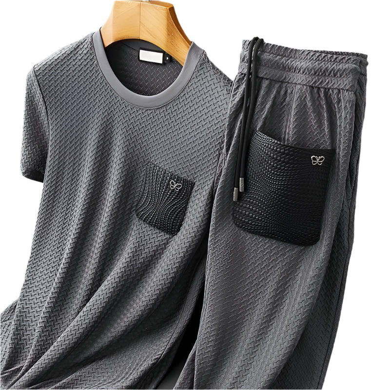 Heren Vrijetijdsset Comfortabel Polyester T-shirt en Broek 1