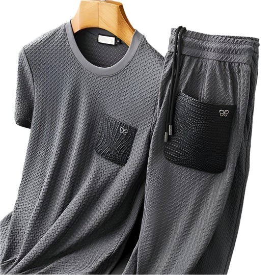 Heren Vrijetijdsset Comfortabel Polyester T-shirt en Broek 1