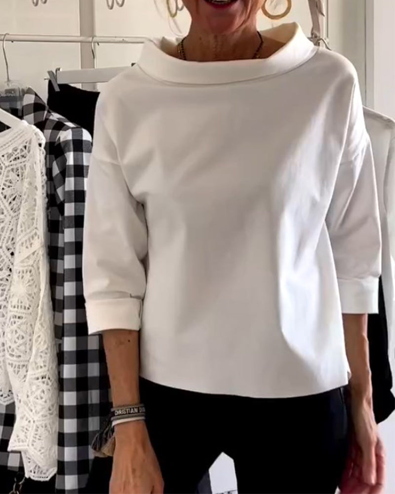 Dames Blouse Hoogwaardige Ademend Stof Tijdloos Design Met Hoge Kraag 8