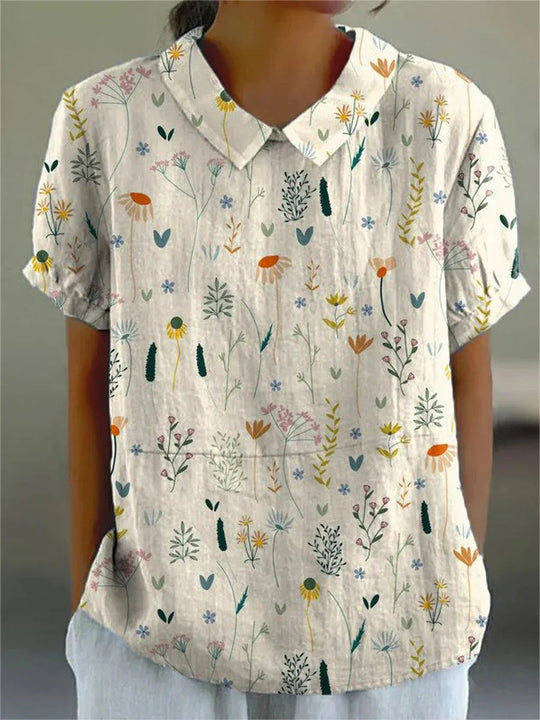 Dames Blouse met Wildbloemenprint en Zachte Stof 1
