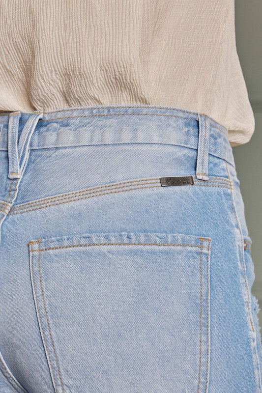 Dames Flared Jeans Hoge Taille Licht Denim Retro Stijl 3