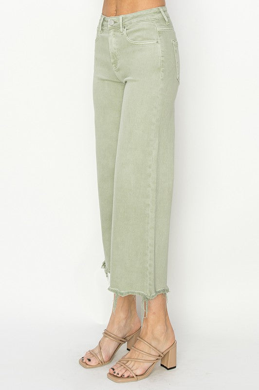 Dames Hoge Taille Wijde Cropped Broek 3