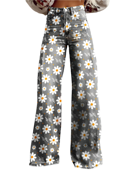 Dames Lange Denim Broek Casual Comfort 0
