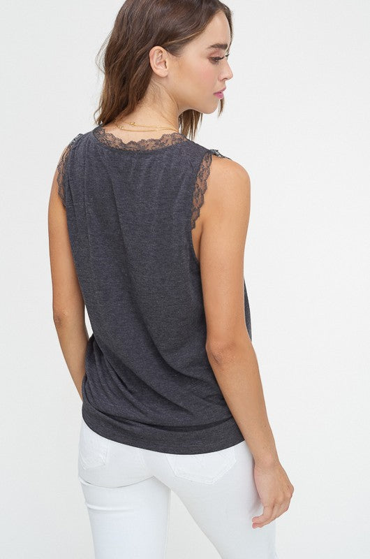 Dames Mouwloze Top V-Hals Tweekleurig Jersey 4