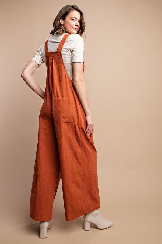 Dames Overall met Pintuck Detail en Zakken in Rust 3