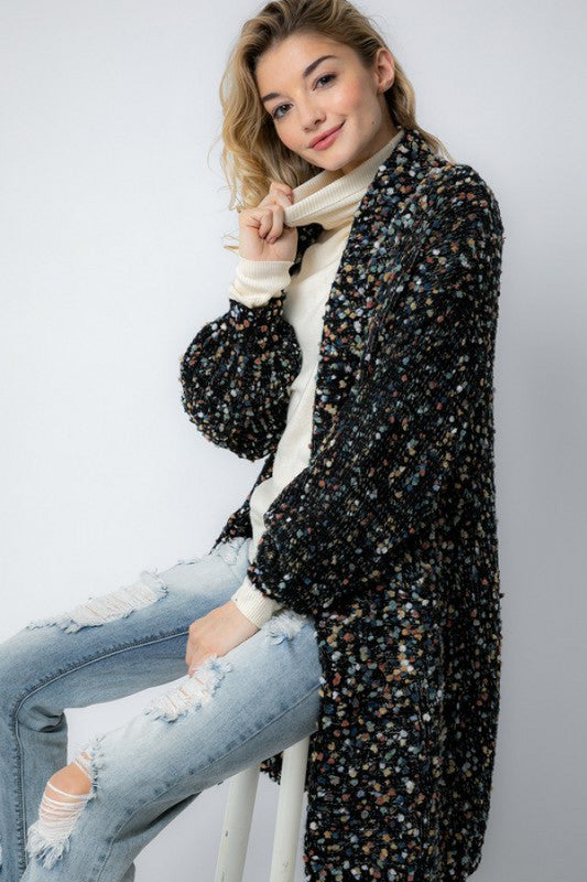 Dames Oversized Cardigan Marled Breiwerk Zacht Breiwerk 0