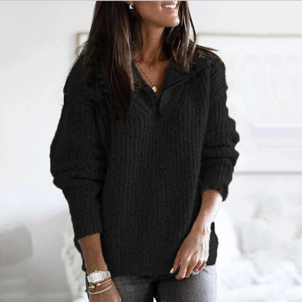 Dames Pullover met Half Reißverschluss Casual Stijl 5