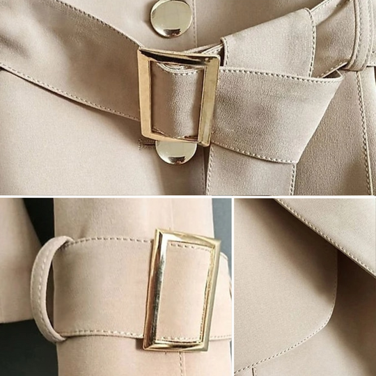 Dames Trenchcoat Vintage Handgemaakt Luxe 3