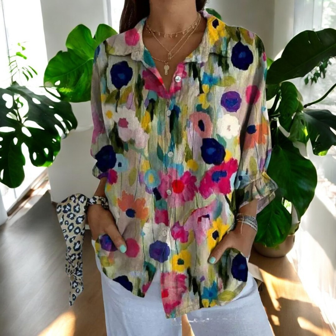 Dames Vintage Blouse Met Tijdloos Design en Ademend Materiaal 5