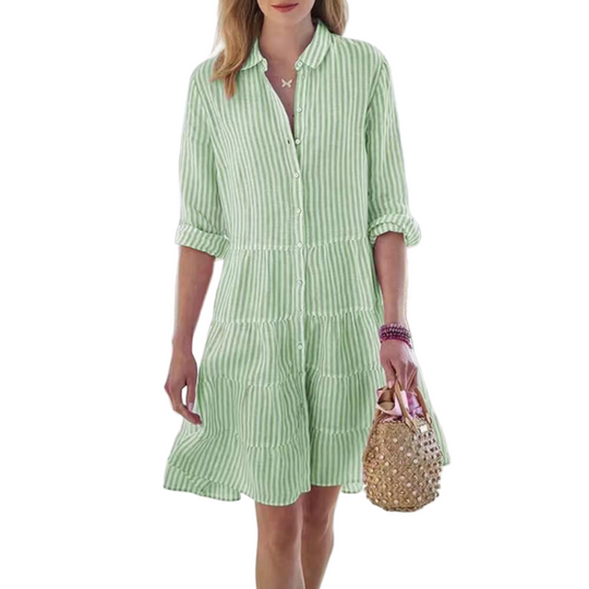 Dames Zomerjurk Ademende Linnenstijl 0