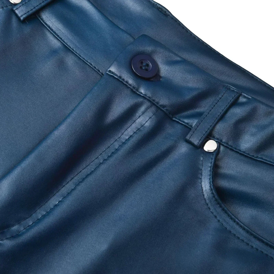 Zwarte Damesbroek Hoge Taille Skinny Kunstleer 6