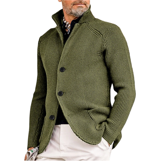 Heren Cardigan Gebreid Met Hoge Kraag - Casual En Semi-Formeel Stijl 0