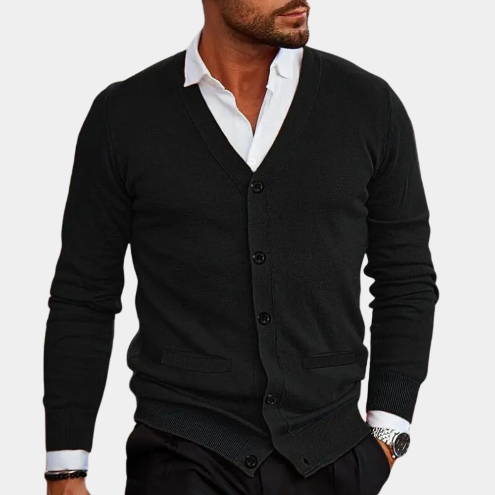 Heren Cardigan V-hals Met Knoopsluiting 3