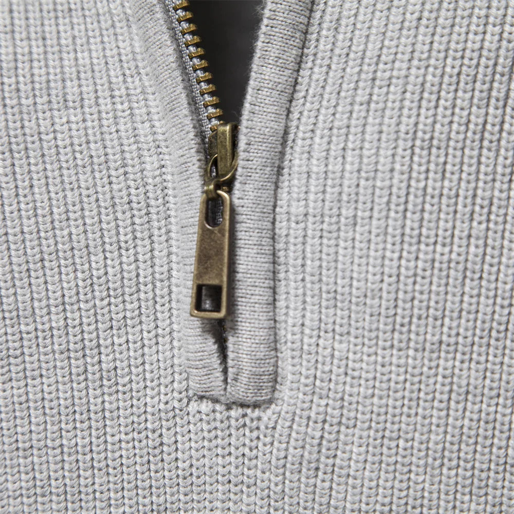 Heren Cardigan Zipper Casual Katoen Hoog Col 3