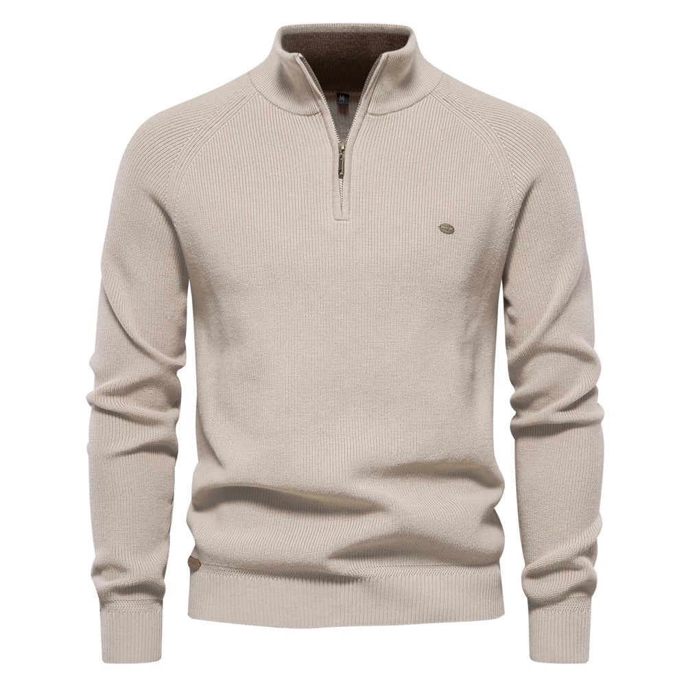 Heren Cardigan Zipper Casual Katoen Hoog Col 6