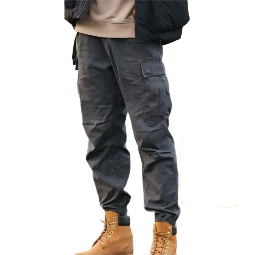 Heren Cargo Broek Vintage Stijl Katoen Met Riem 2