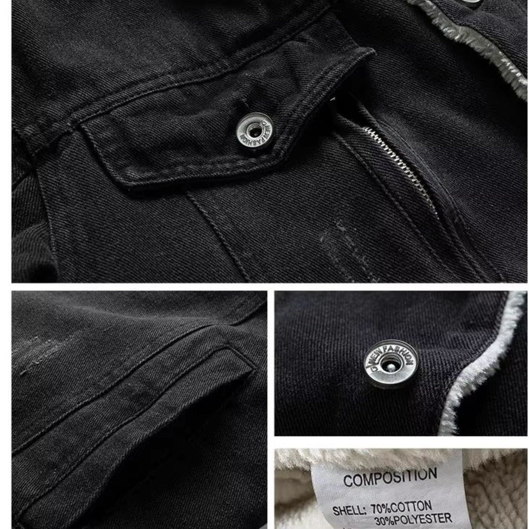 Heren Denim Jas met Fleece Voering voor Buitenactiviteiten 5