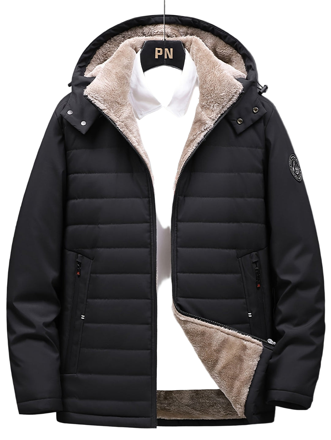 Heren Fleece Jacket met Capuchon en Rits 0