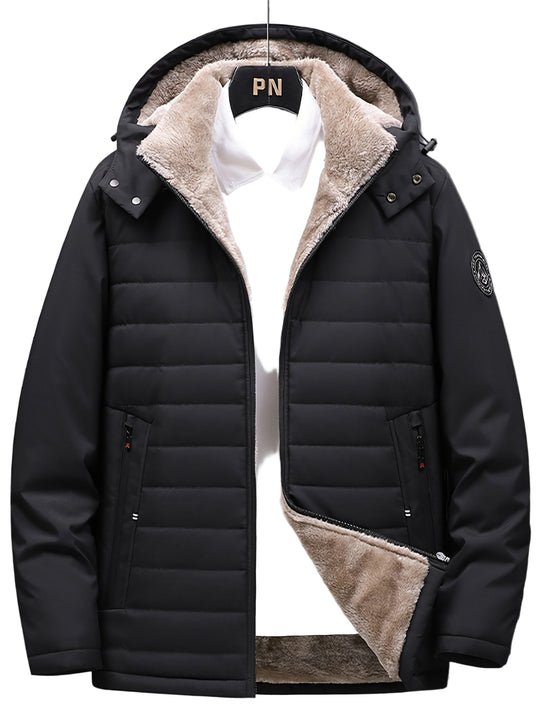 Heren Fleece Jacket met Capuchon en Rits 0