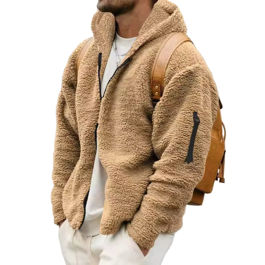 Heren Fleece Jas Met Capuchon - Oversized Pasvorm 0