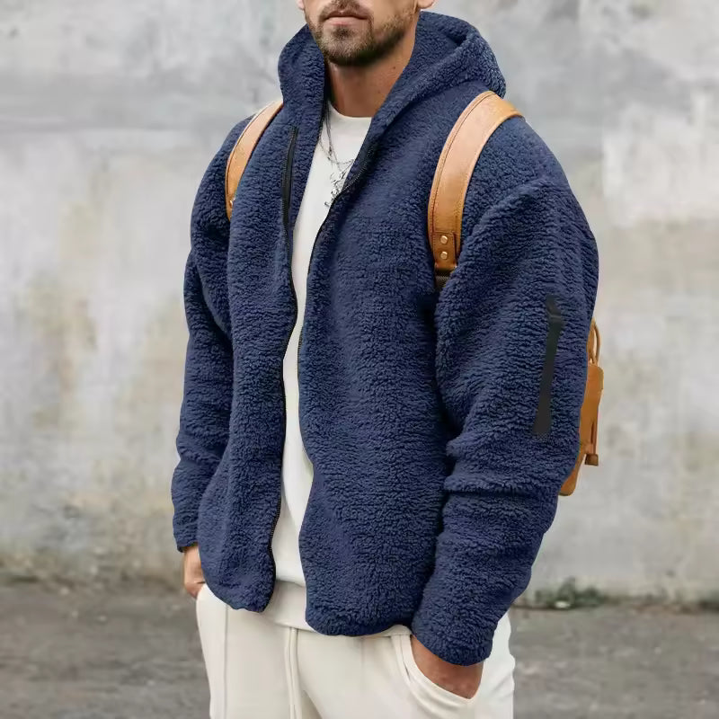 Heren Fleece Jas Met Capuchon - Oversized Pasvorm 1