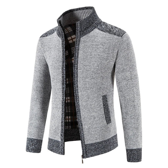 Heren Gebreide Cardigan met Patchwork Ontwerp 3