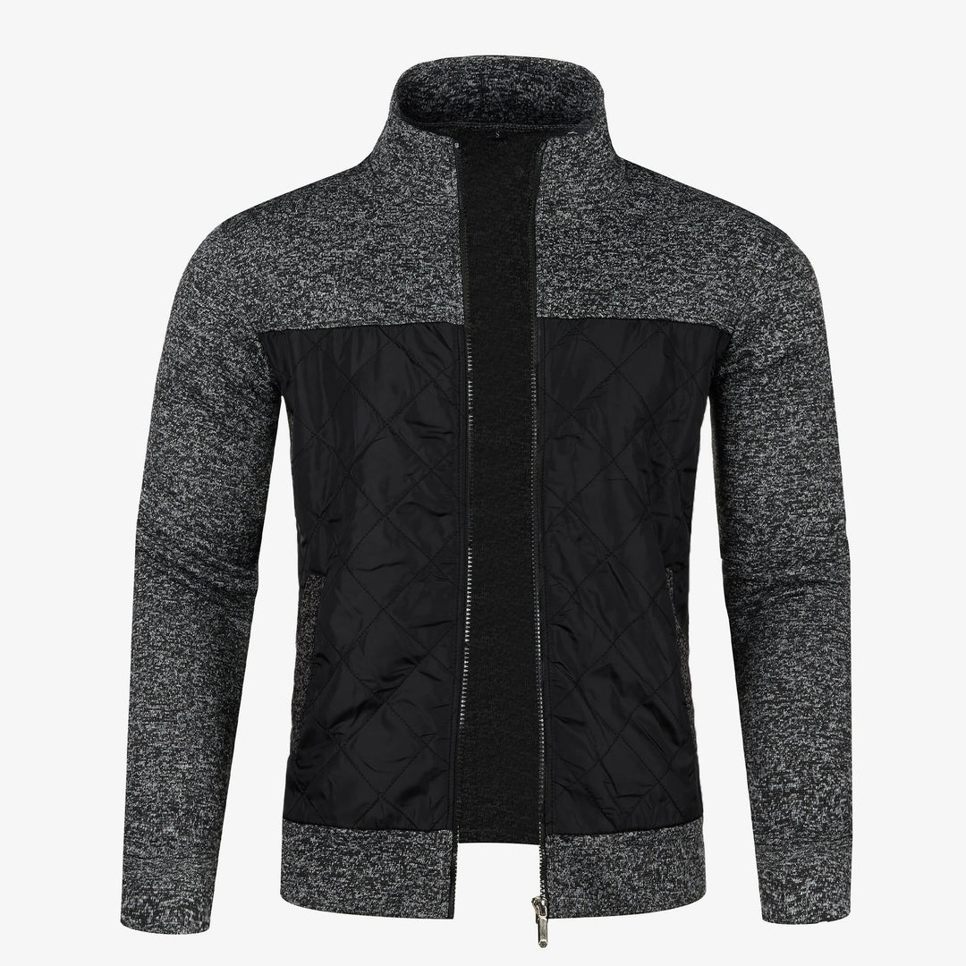 Heren Gebreide Casual Buitenjas met Opstaande Kraag 1
