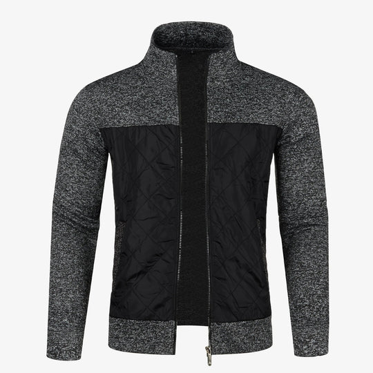 Heren Gebreide Casual Buitenjas met Opstaande Kraag 1