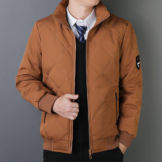 Heren Gequilt Jacket Regular Fit Met Staande Kraag 3