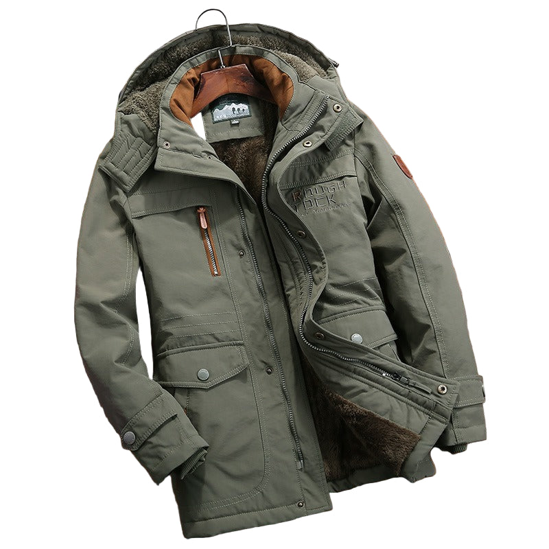 Heren Gewatteerde Jas met Capuchon en Ruime Pasvorm 0