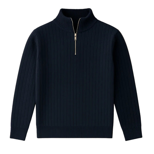 Heren Half Zip Gebreide Trui 0