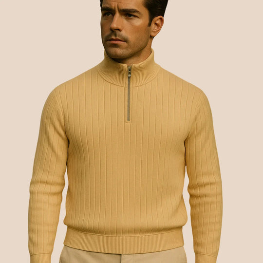 Heren Half Zip Gebreide Trui 8