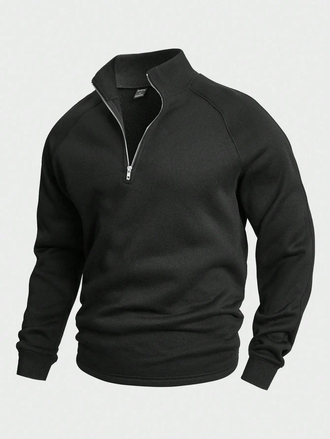 Heren Halv-Zip Trui Comfortabel Casual Katoenmix 0