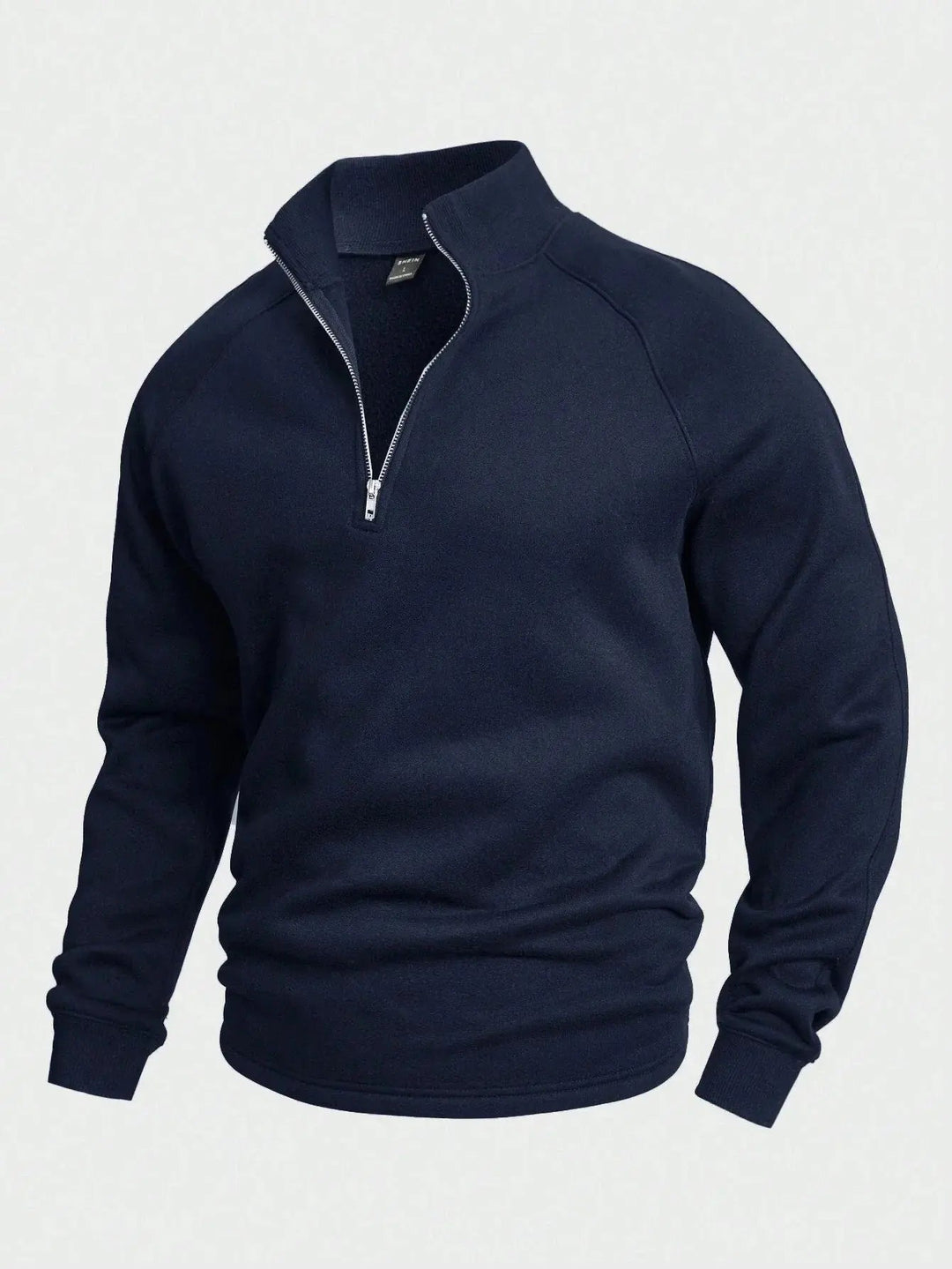 Heren Halv-Zip Trui Comfortabel Casual Katoenmix 8