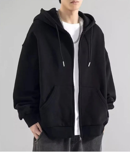 Heren Hoodie Sweatshirt Met Rits - Losse Pasvorm - Katoen 1
