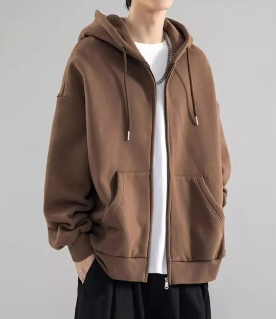 Heren Hoodie Sweatshirt Met Rits - Losse Pasvorm - Katoen 5